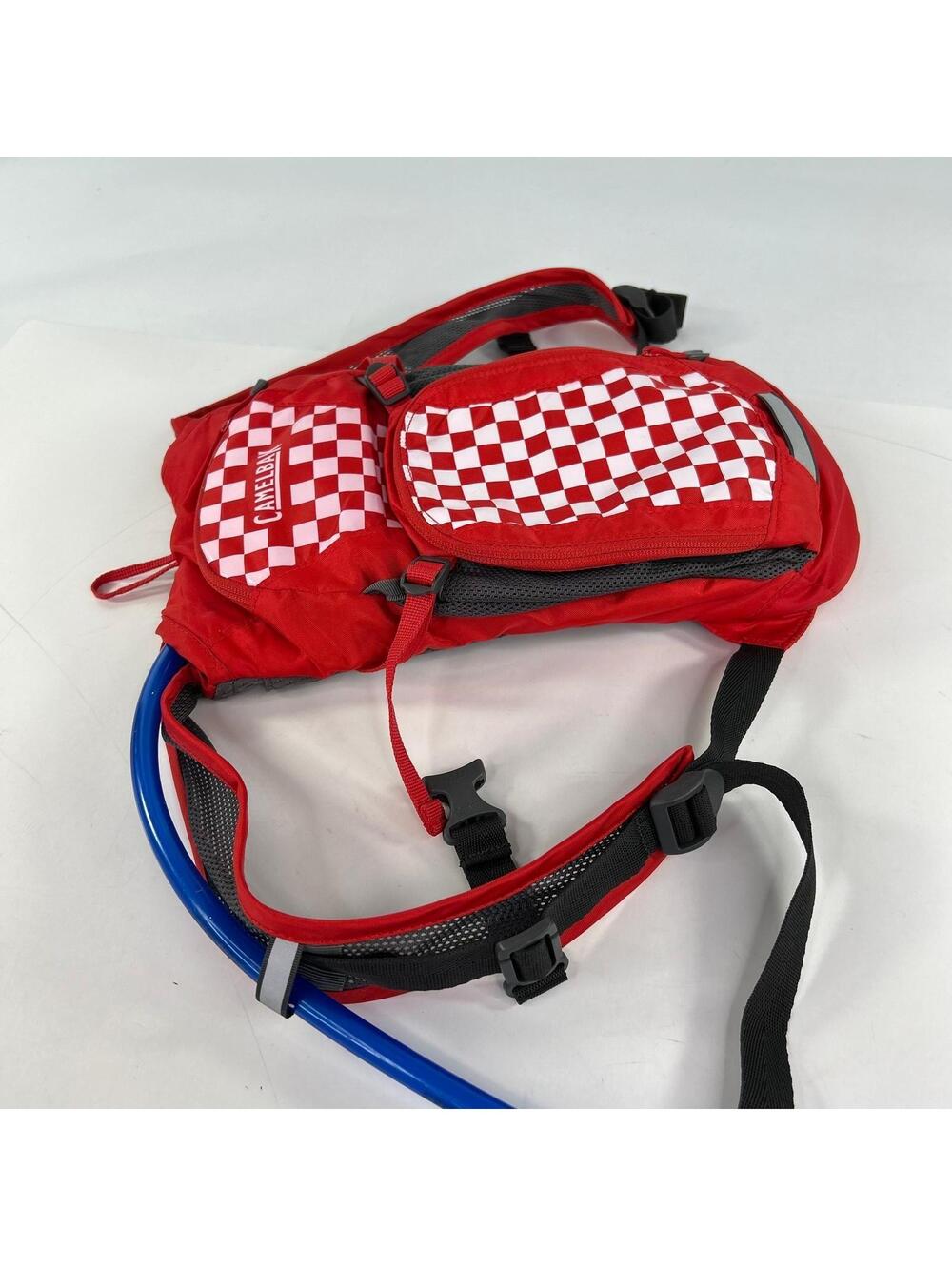 CamelBak Mini M.U.L.E. Kids Hydration Backpack Racing Red Checkered 1.5 L 50oz - Picture 3 of 7